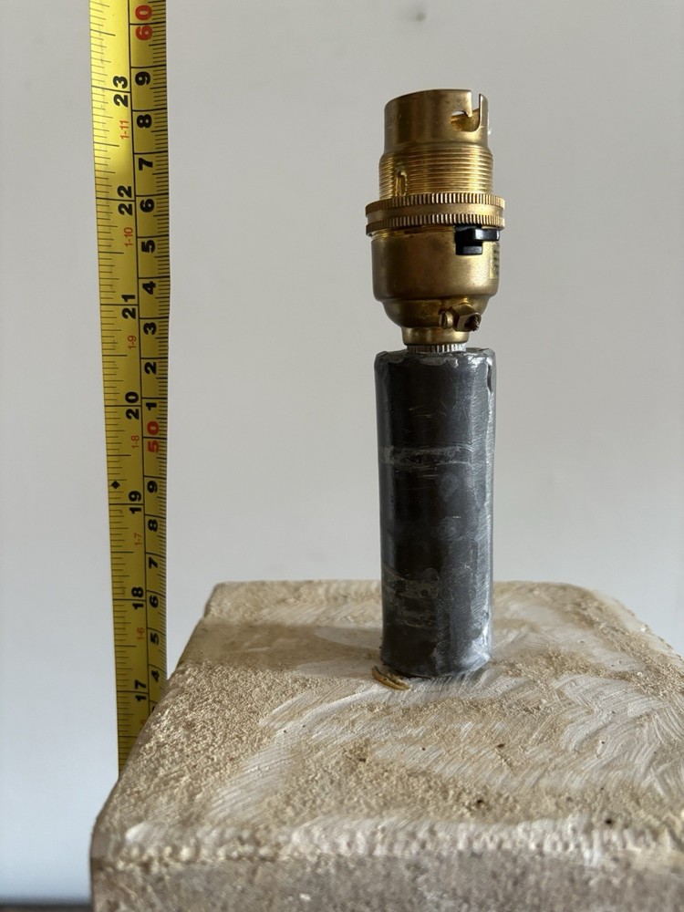 A Weathered Composite Stone Balustrade Table Lamp 59cm