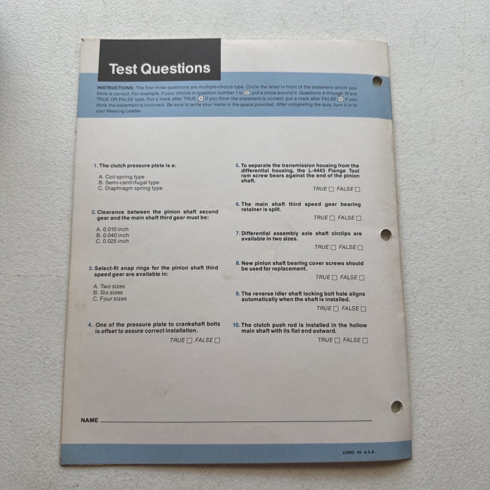 Chrysler Dodge 1978 Servicing The A-412 Transaxle And Clutch Reference Book