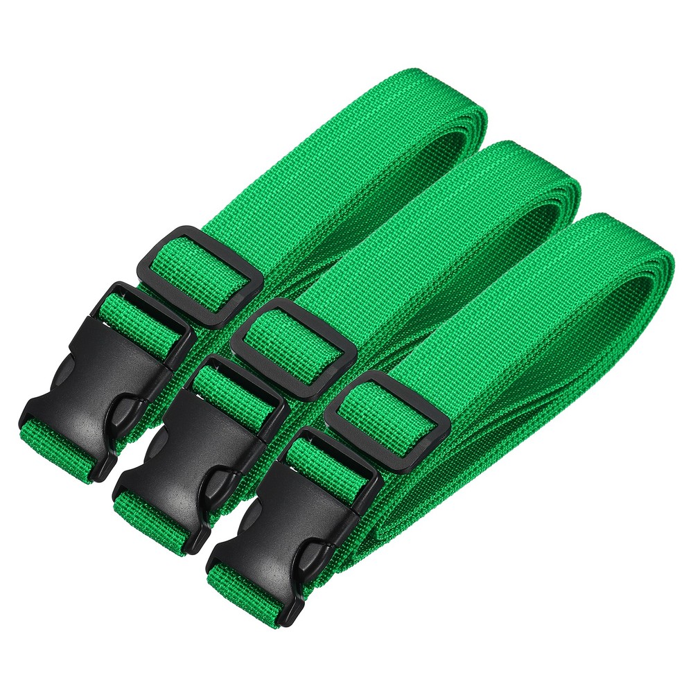 3pcs 1" x 6ft Utility Straps with Quick Release Buckle Adjustable, Green