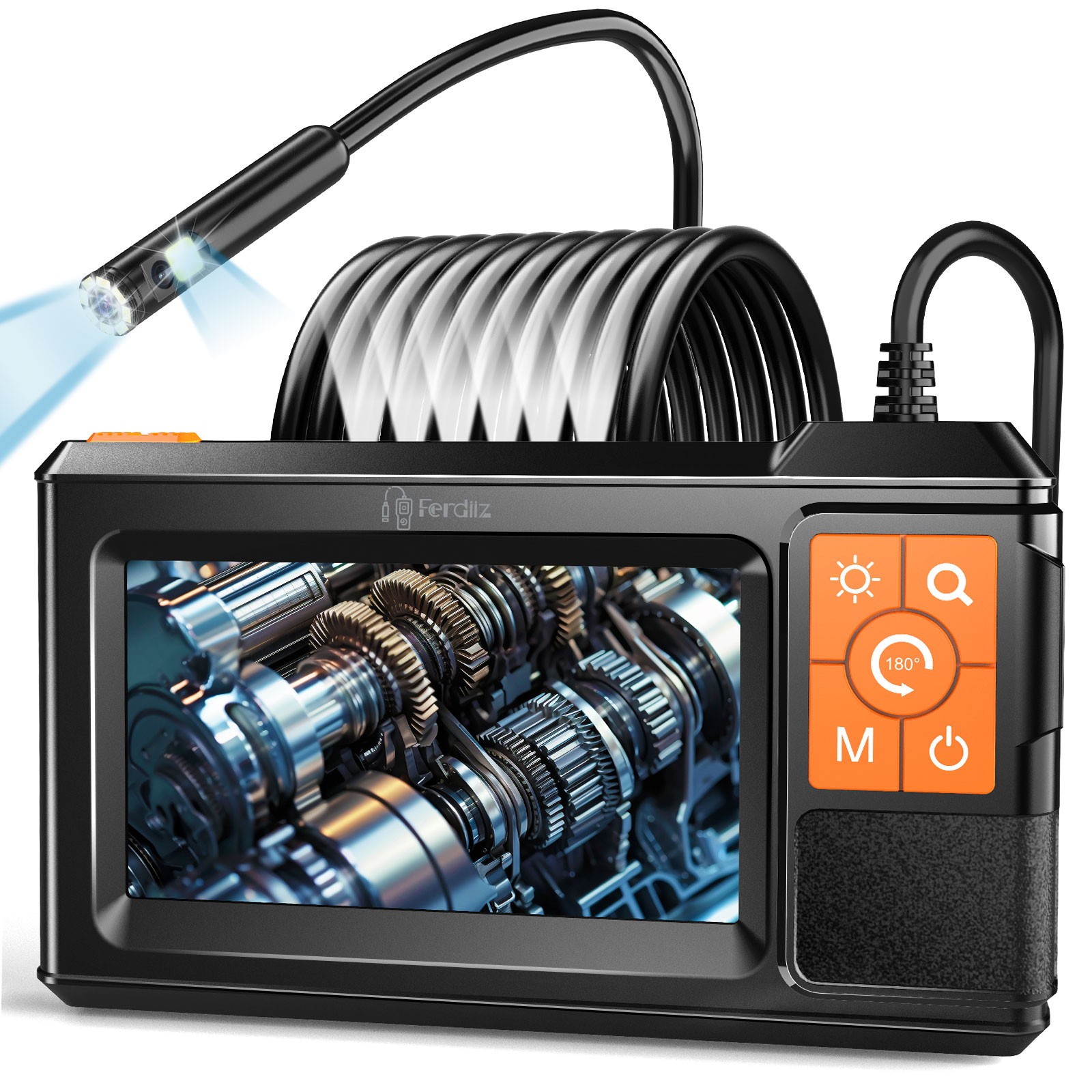 Professional Dual-Lens Borescope - 1920P HD, IP67, 16.4ft for Mechanics & DIY