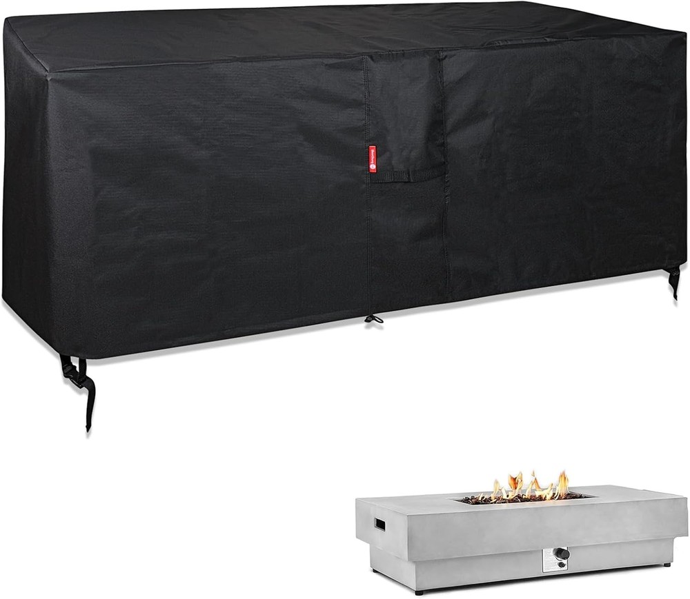 Durable Heavy-Duty Rectangular Fire Pit Cover 56x27 - Weather-Resistant Design