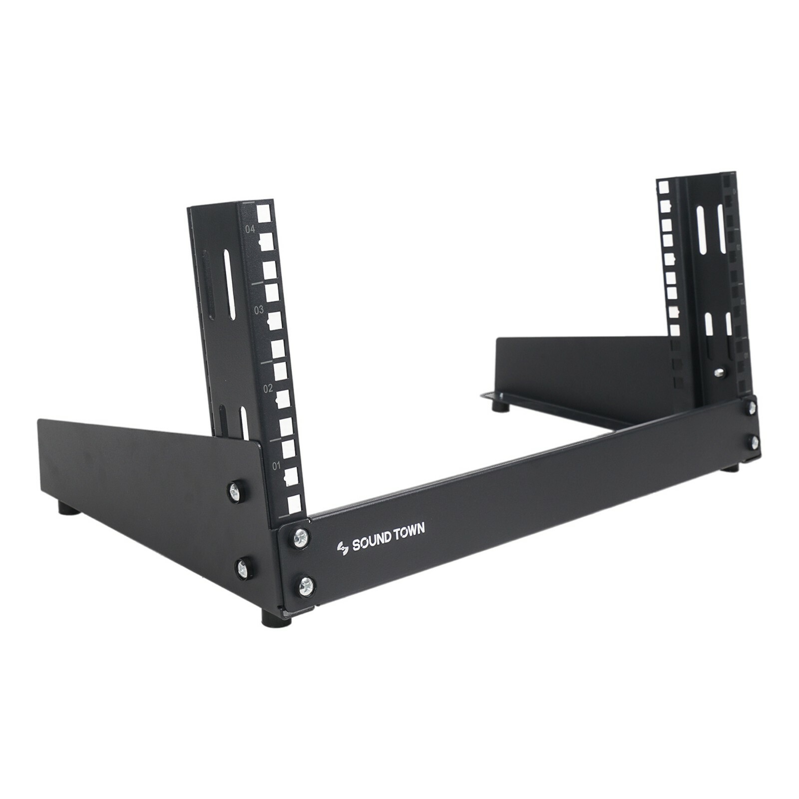Sound Town 4U 2-Post Desktop Open-Frame Rack Audio Network Devices (ST2PF-4LW)