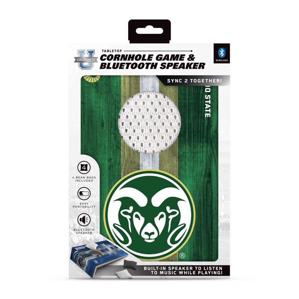 SOAR NCAA Tabletop Cornhole Game and Bluetooth Speaker, Colorado State Rams