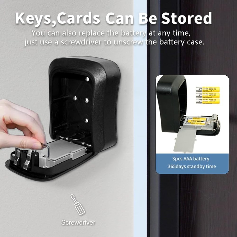 UCB Smart Key Lock Box, Bluetooth with APP Control, Lock Box For keys With Co...