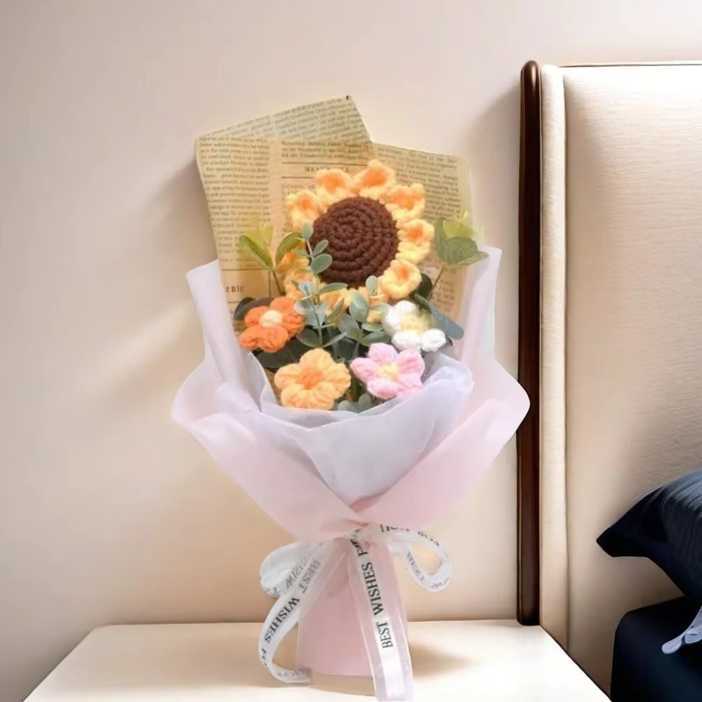 Handmade Crochet Sunflower Bouquet