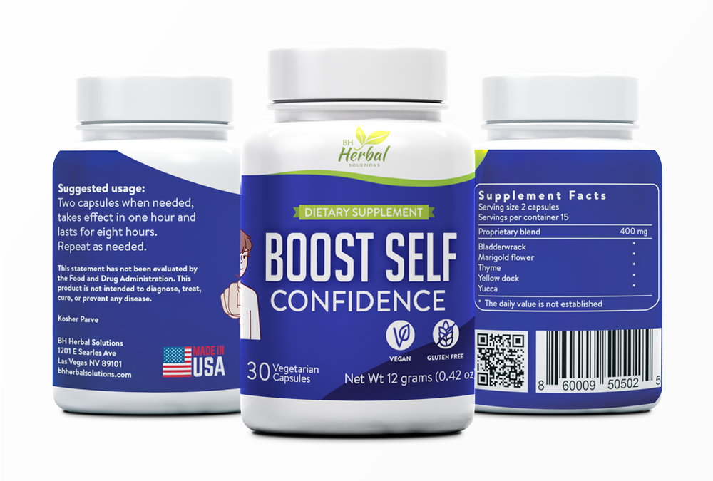 Boost Self Confidence Herbal Supplement - Adults and Teens - Boost Concentration
