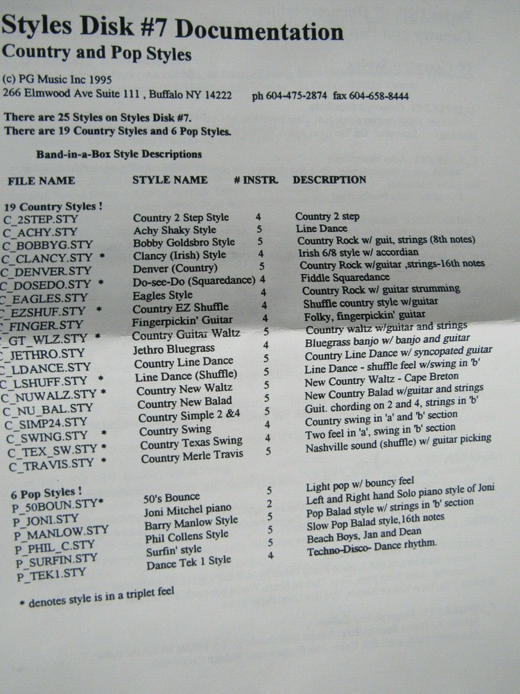 PG Music IBM Styles Disk 5,6,7