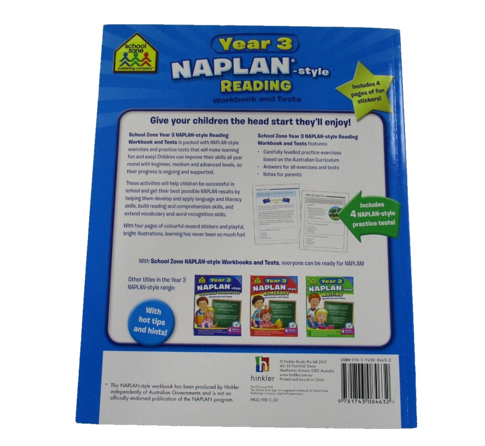 Maths Basics 3 Naplan Writing Naplan Reading Complete with Stickers Educational