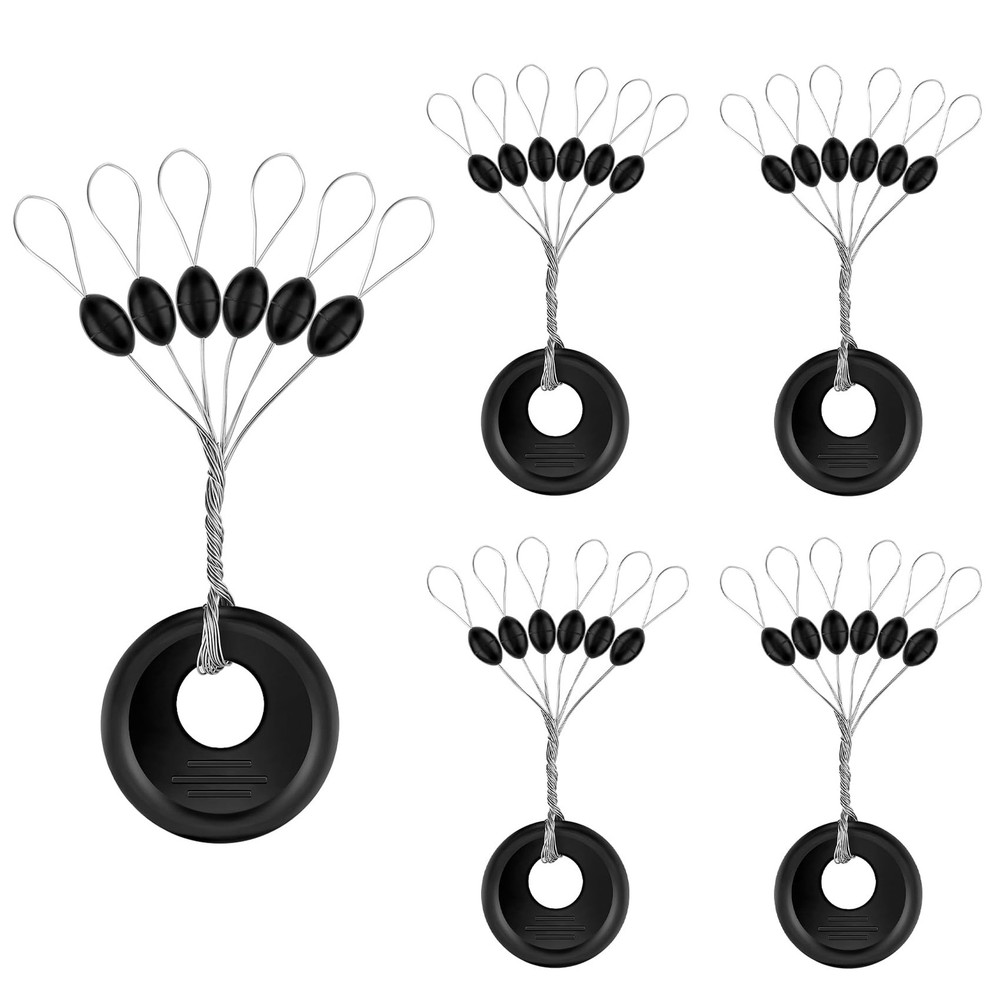 Fishing Rubber Bobber Beads Stopper Bobber Stops 6 in 1 Float Sinker Stops