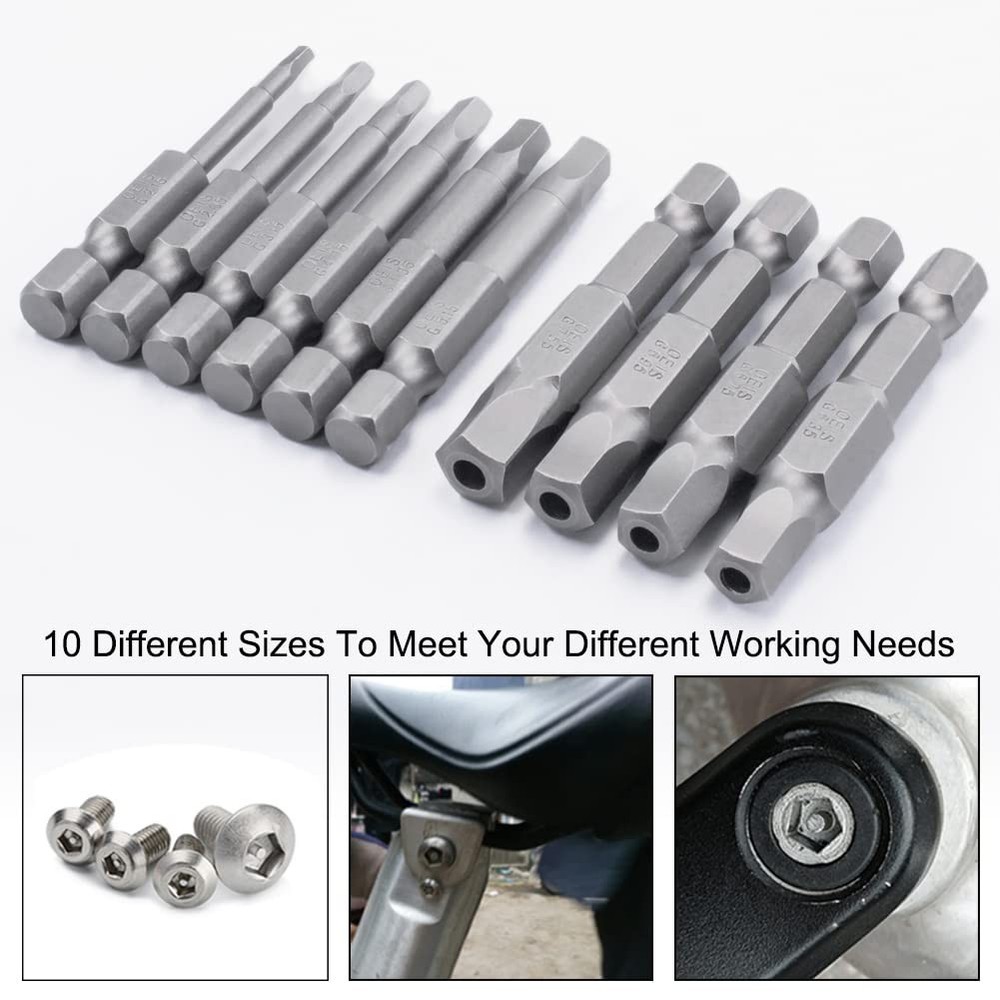 10pcs Magnetic Pentagonal Drive Bit 5 Sided Pentagon Head Screwdriver Bits Se...