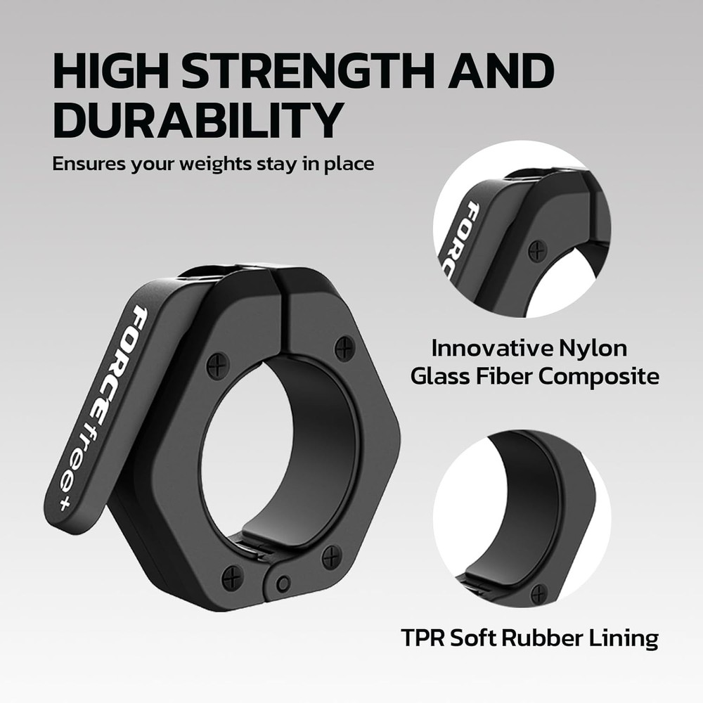 Barbell Clips (Pair), Clamps, Quick Release Olympic BLACK