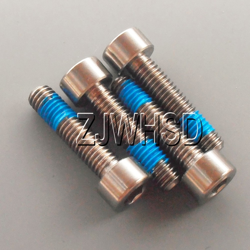 4pcs M6 x 25 Ti Titanium Screw Bolt Allen hex Socket Cap head with ThreadLocker