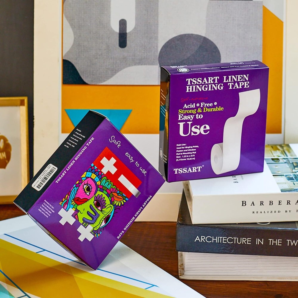 Linen Hinging Tape - Self-Adhesive Hinging Tape for Prints Matte Frames, Artwork