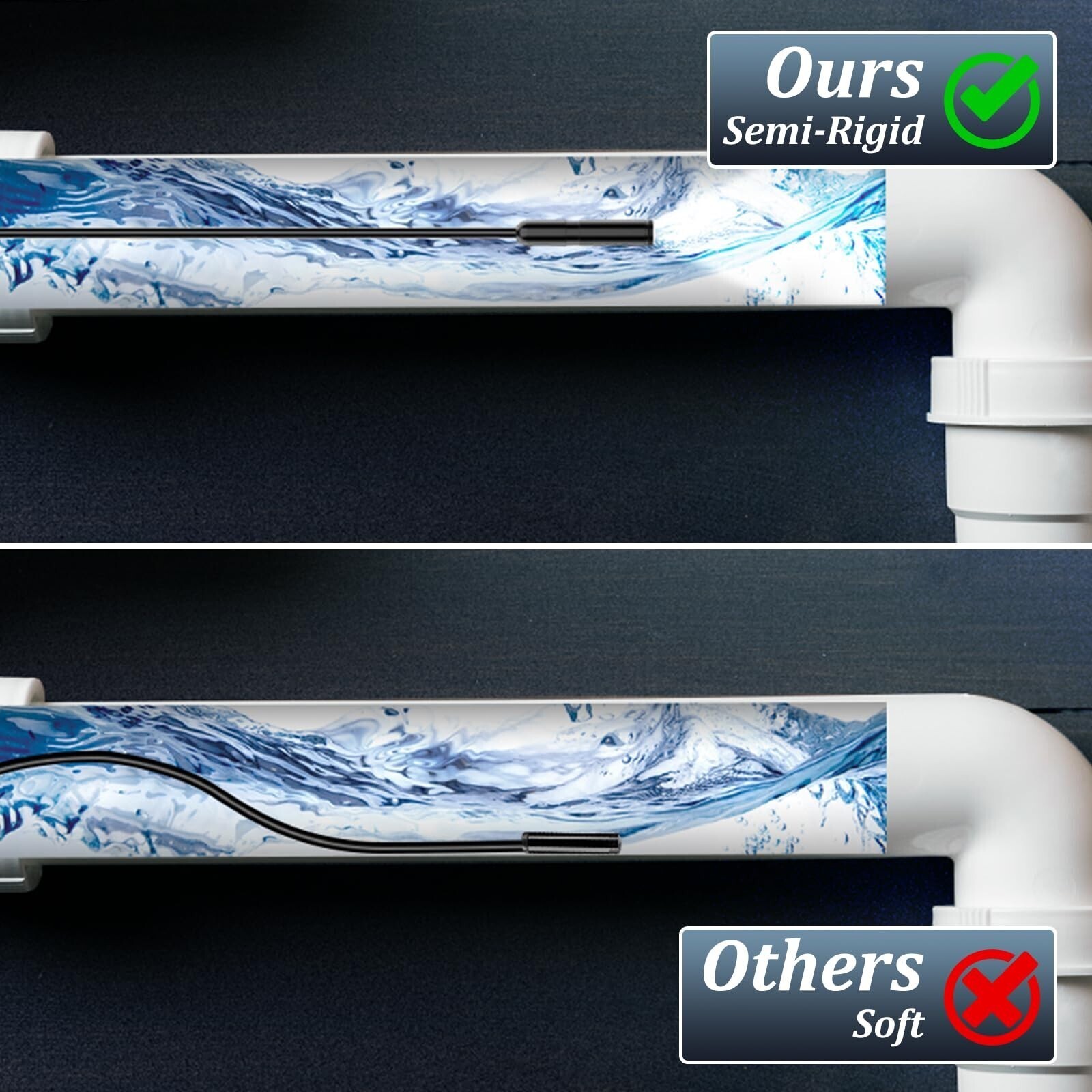 16.4ft Endoscope Camera with Light, 1920P HD Borescope Camera with 8 LED Lights