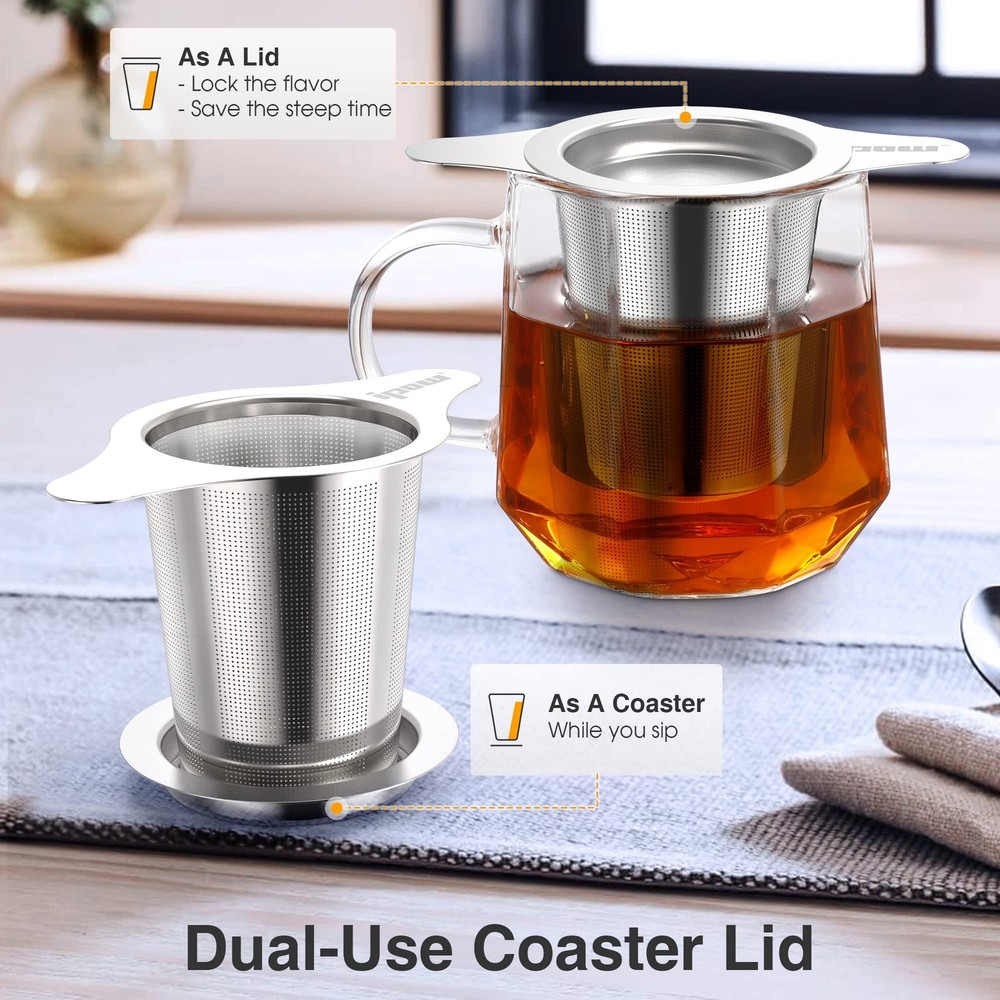 IPOW Reusable Stainless Steel Coffee Filter, 1 Pack,