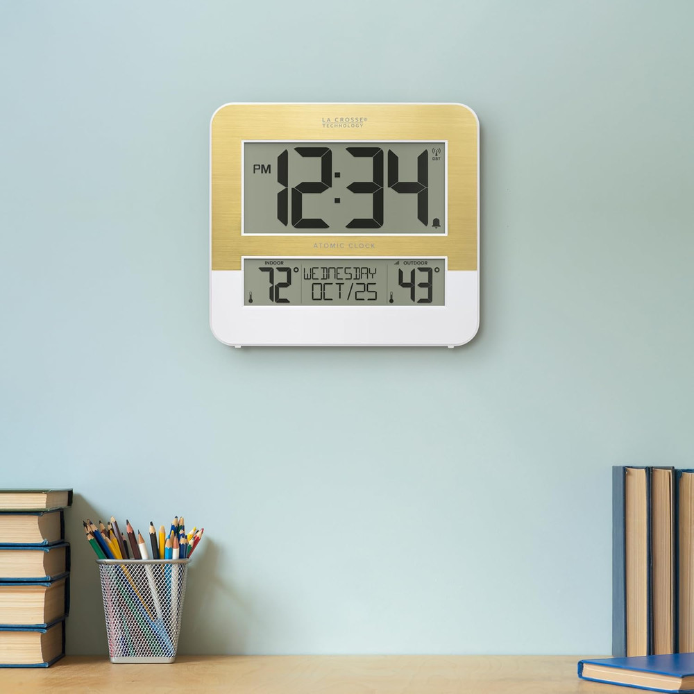L73859 Two-Tone Atomic Digital Clock with Temperature