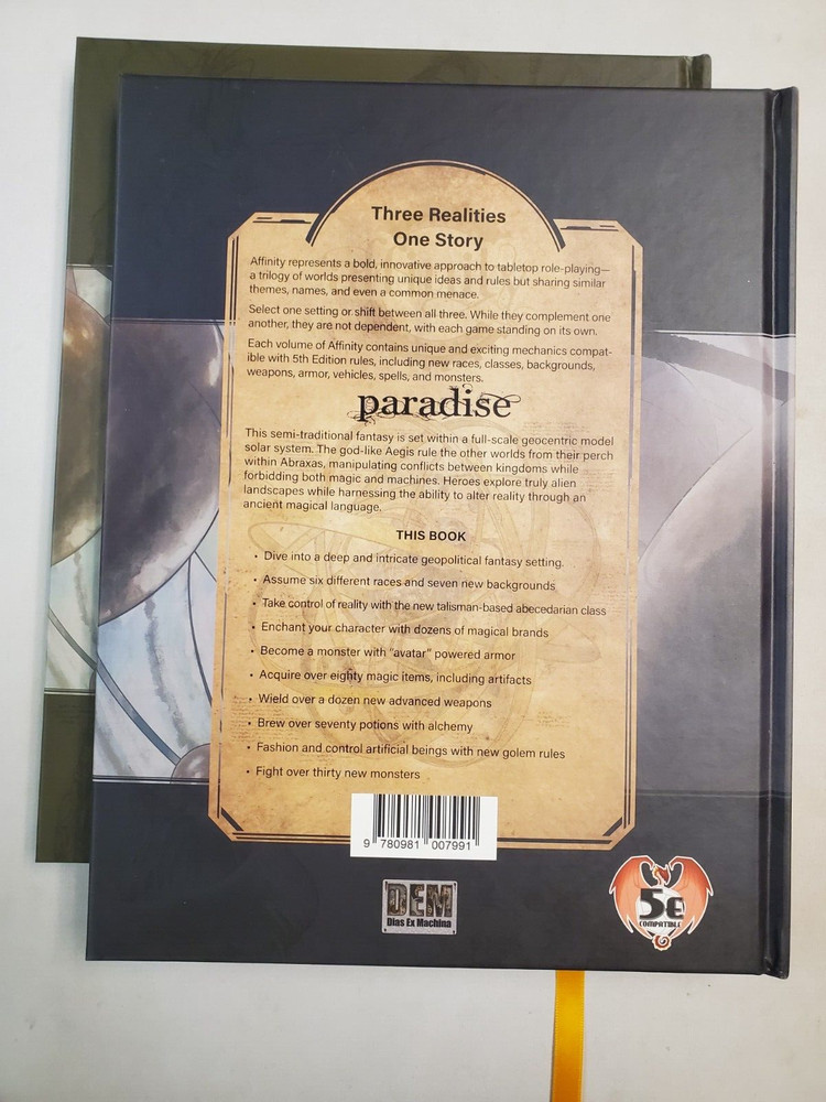 Affinity RPG 3 book slipcase DEM used 5e compatible