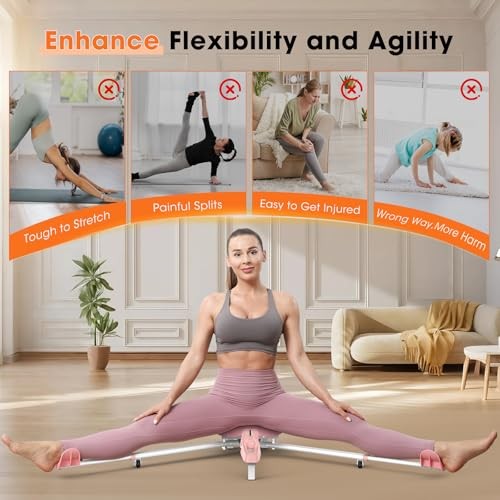 Leg Stretcher Machine - Professional Split Trainer for Dance, Ballet, Pink
