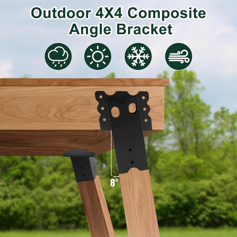 Deer Stand Brackets 4Pcs,Outdoor 4"X 4" Compound Angle Bracket,Multi-Use Elevato