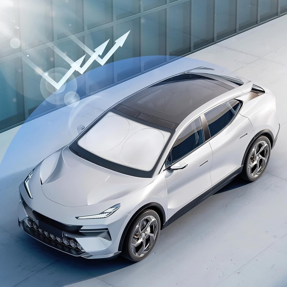 Car Windshield Sunshade | Innovative No-Light-Pass Technology for Maximum Pro...