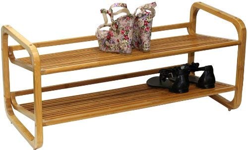 2-Tier Bamboo Shoe Rack, Natural