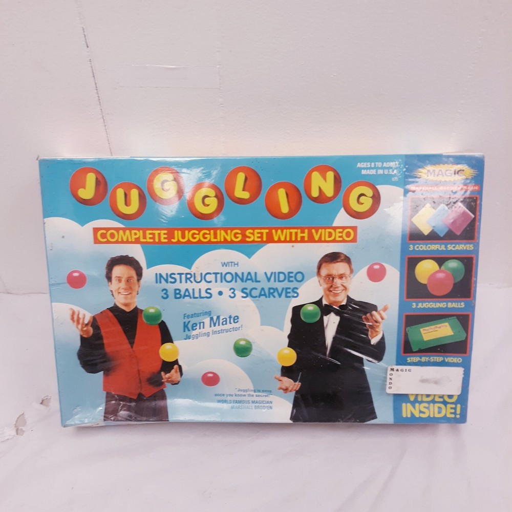 Vintage Complete Juggling Set with video featuring Ken Mate instructor New