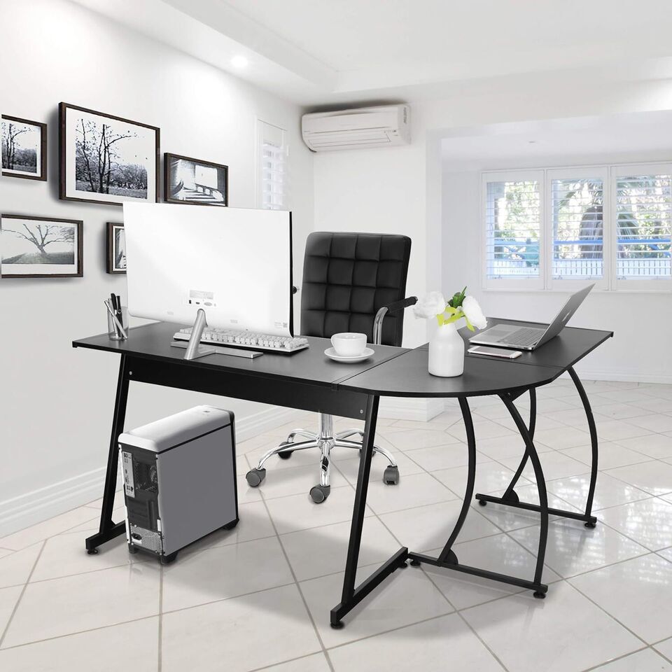 58" L Shaped Computer Desk L Shaped Corner Desk Laptop Study Writing Table