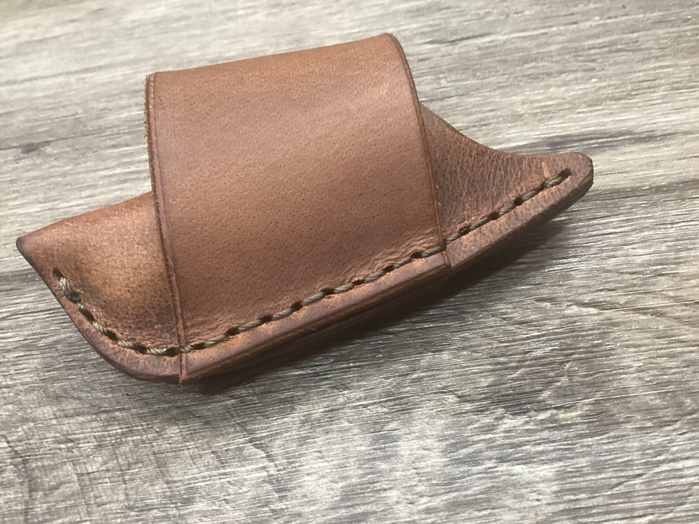 Buffalo Leather Folding Knife Sheath Mini Trapper Size(Sheath Only)