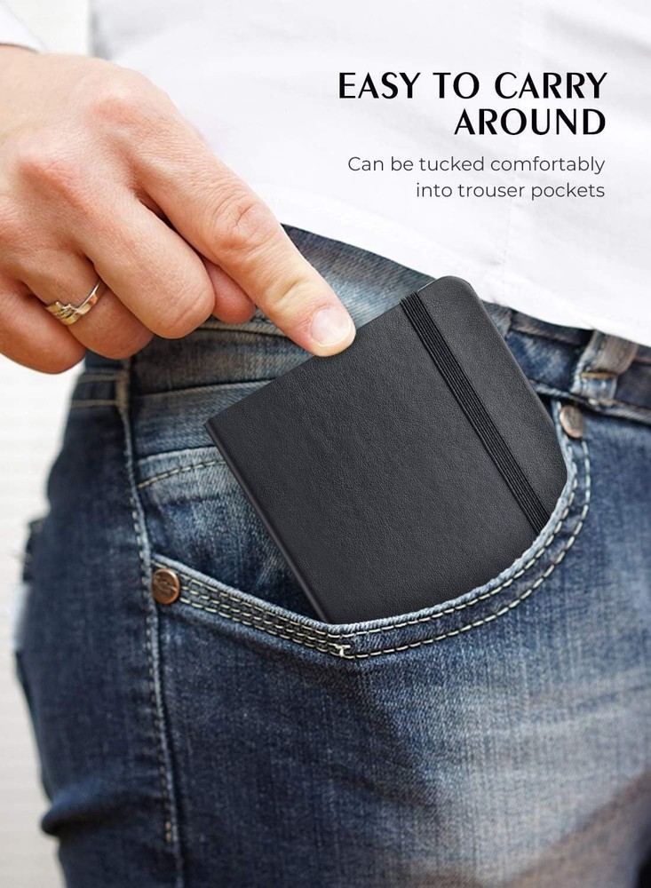 AISBUGUR Pocket Notebook, Small 2-Pack Total 320 2 Pack, Black1