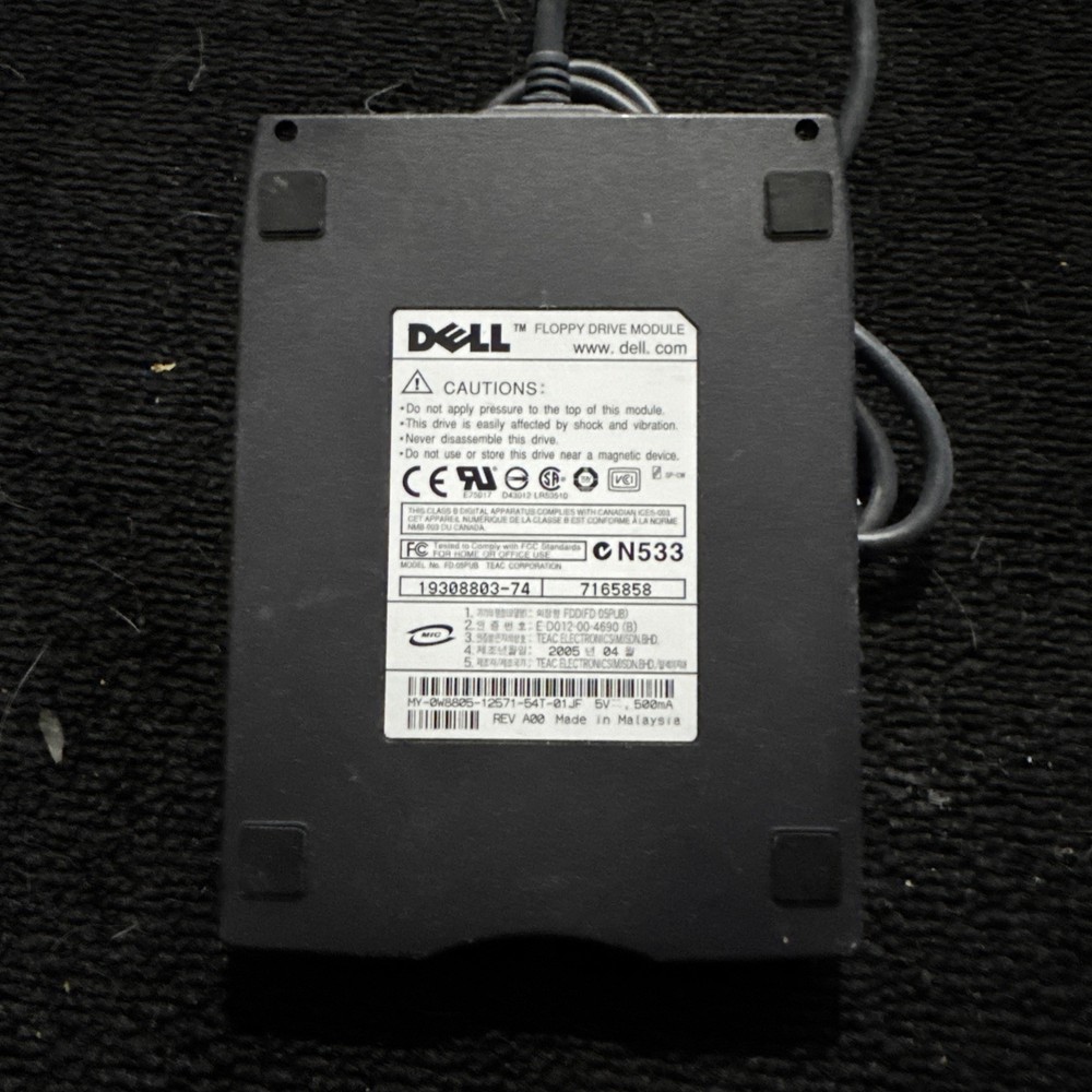 Dell 3.5" Floppy Drive Module Model: FD-05PUB External USB