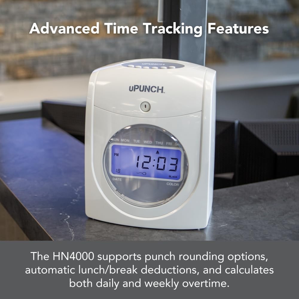 HN4500 Employee Time Clock Bundle: Digital Tracking with Efficient Racks & Cards