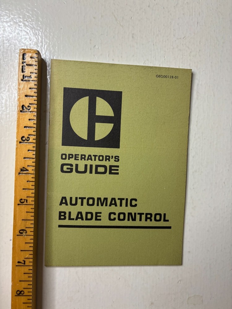 CATERPILLAR AUTOMATIC BLADE CONTROL OPERATORS GUIDE BOOKLET VTG MOTOR GRADER