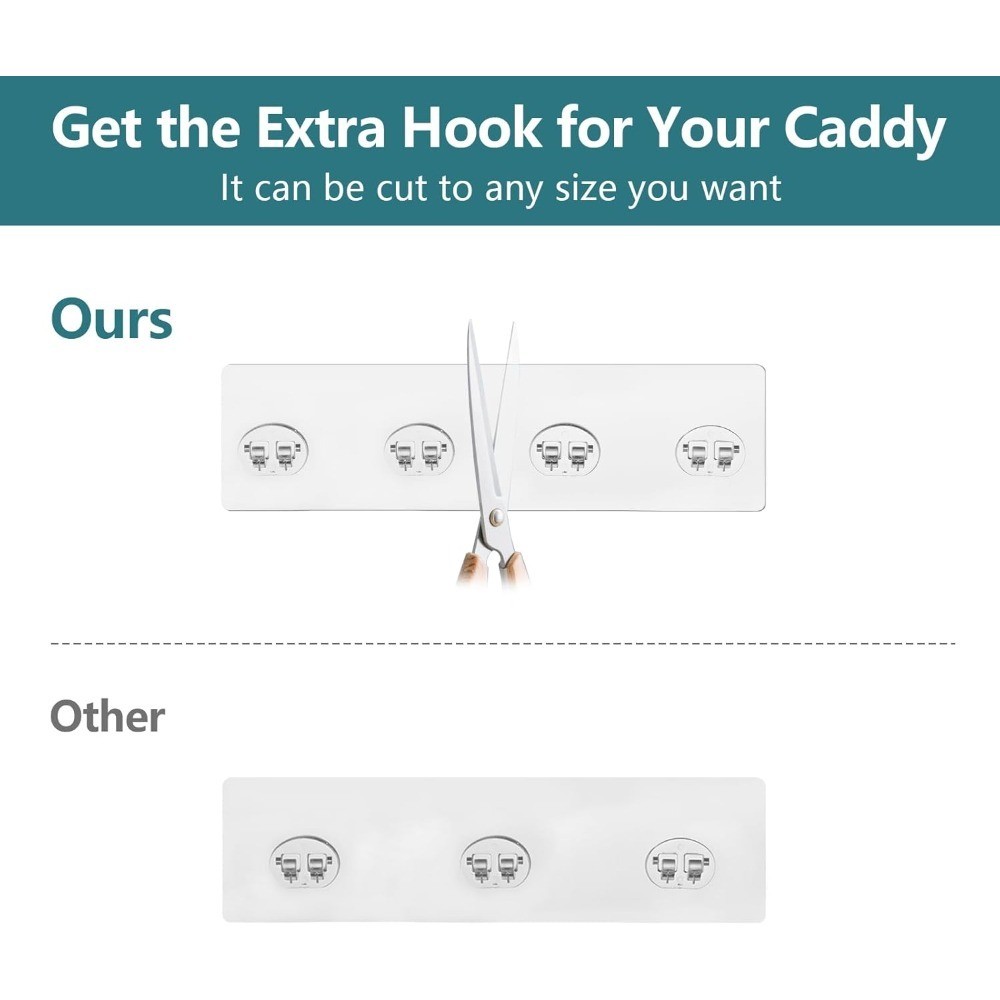 4 Pack Adhesive Replacement, Strong Shower Shelf Hooks for Corner