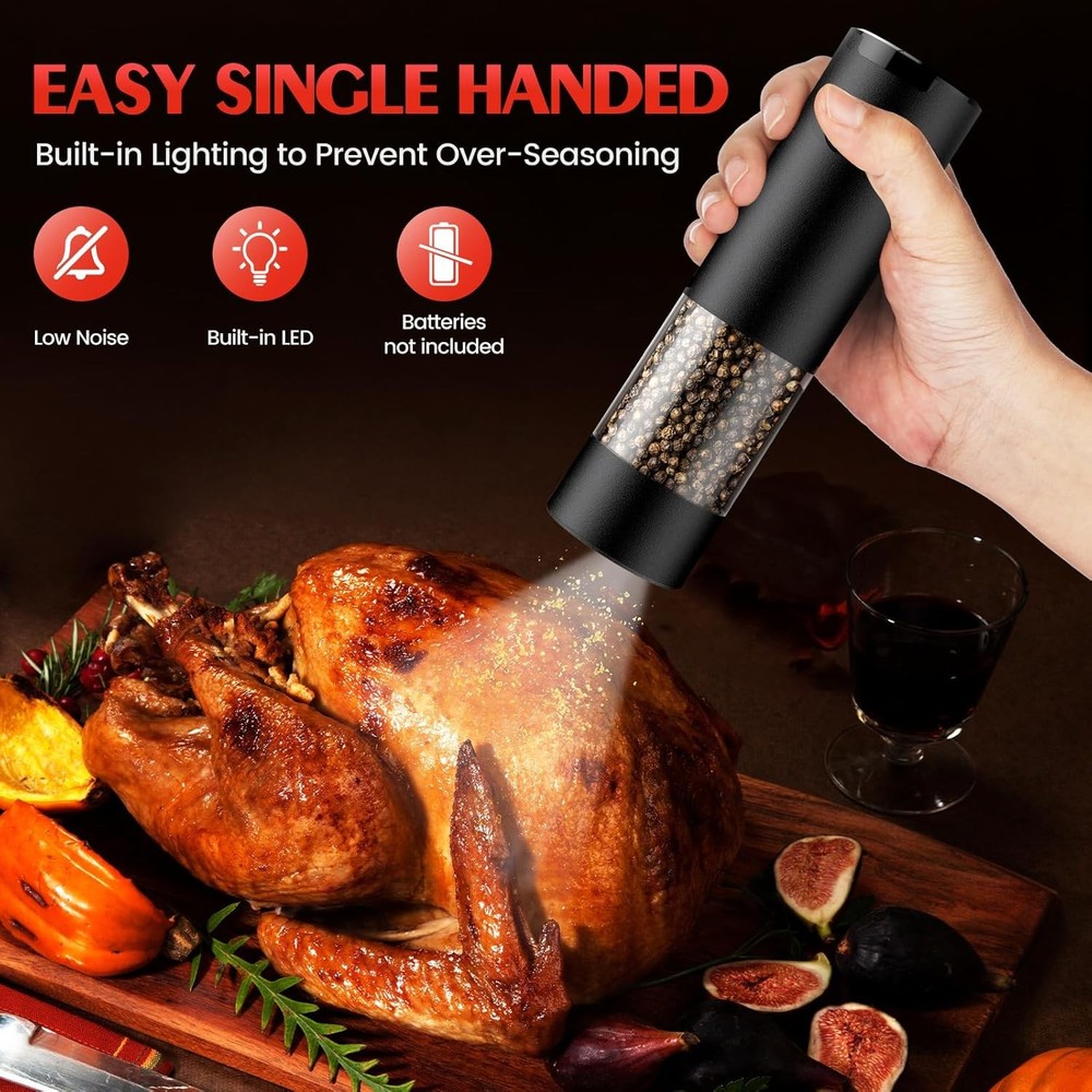 ELECTRICAL AUTOMATIC SALT PEPPER GRINDER Mill Shakers Adjustable Larger Capacity
