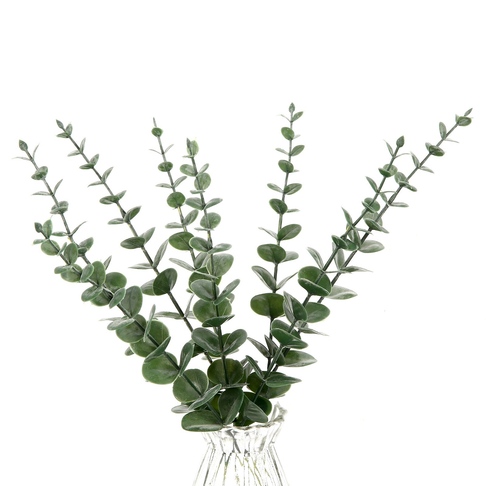 EZFLOWERY 12 Pcs Artificial Eucalyptus Leaves Stems Real Touch Green Leaf
