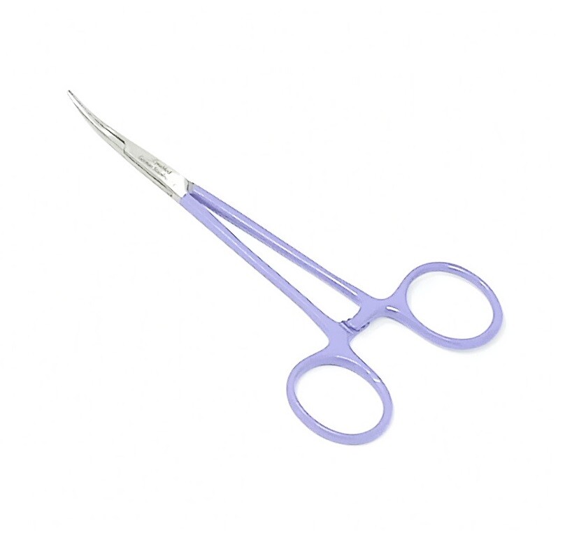 Premium Mosquito Hemostat Forceps 5"Curved "Fine" Locking Handle "Purple" Color