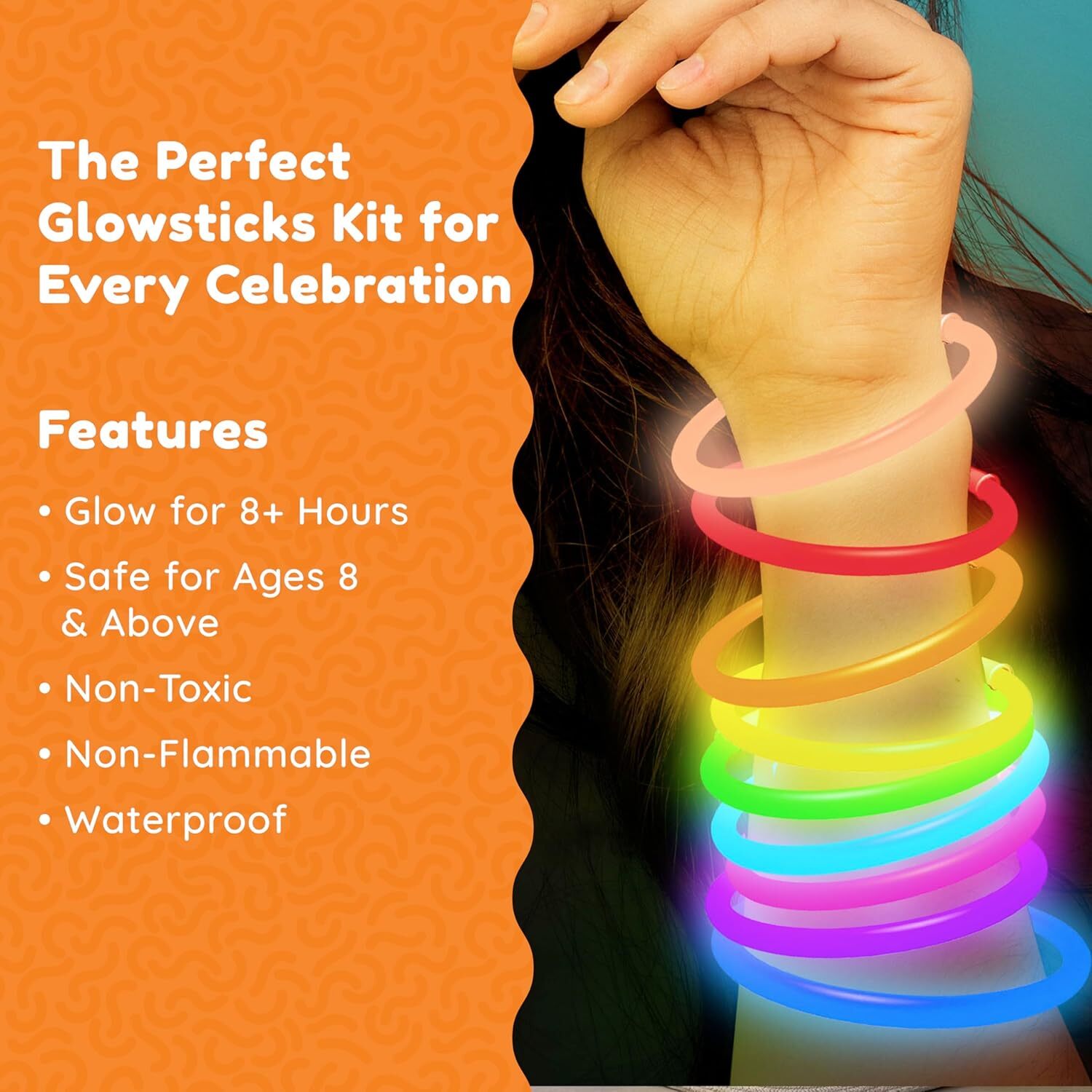 Glow Fever 209Pcs Glow Sticks Bulk Party Pack Includes 100 8" Glow Sticks and 10