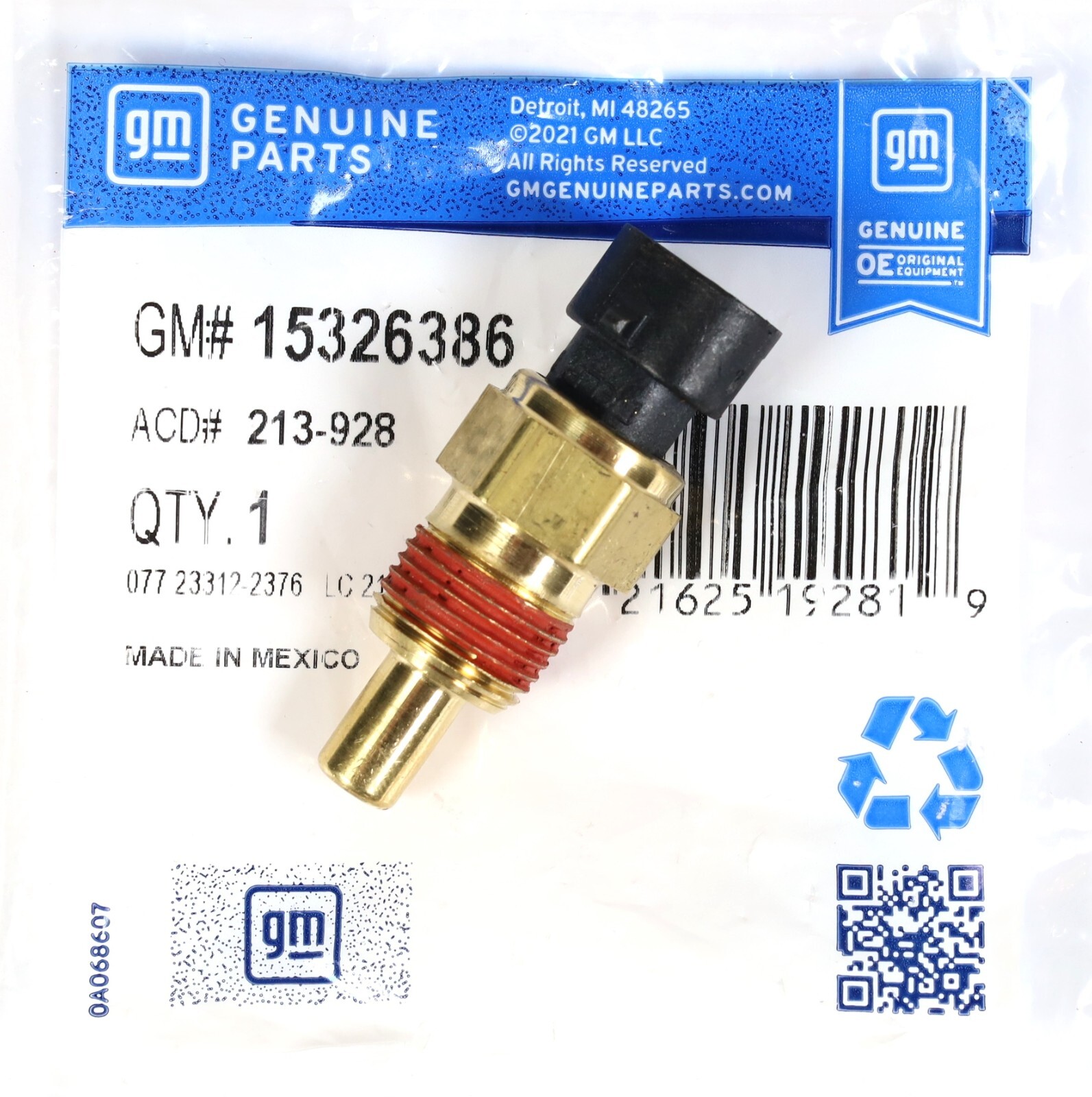 Genuine GM 15326386 Engine Coolant Temperature Sensor Duramax LB7 LLY LBZ LMM