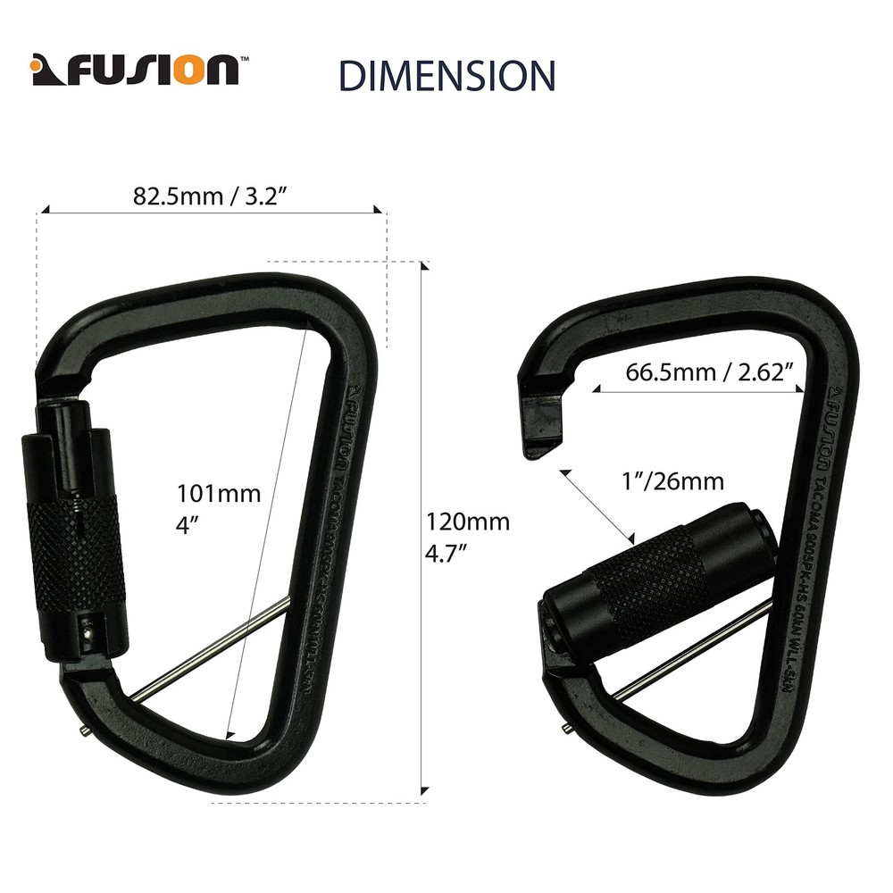 Triple Lock Carabiner Black
