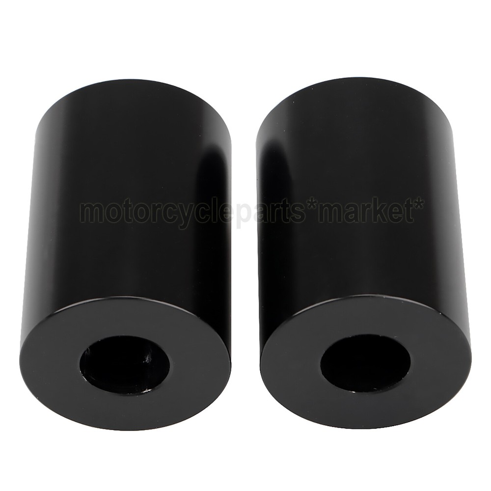 Motorcycle 1.75" Black Riser Extensions For Harley 1" Handlebars Softail Dyna