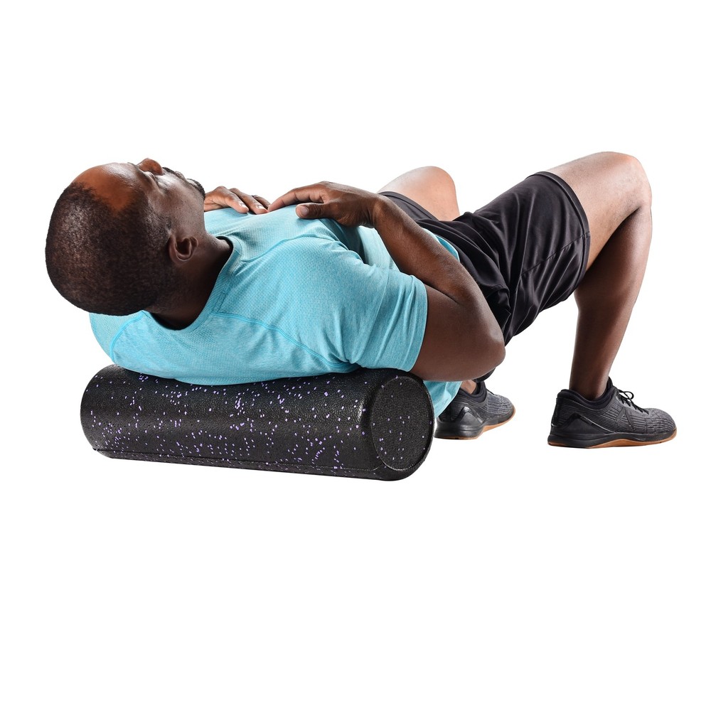 (2 pack)High Density Foam Roller, 24" Length, Purple/Black
