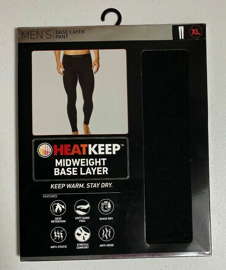 NEW Men's HeatKeep Midweight Base Layer Pants BLACK MSRP: $30 Free Shipping