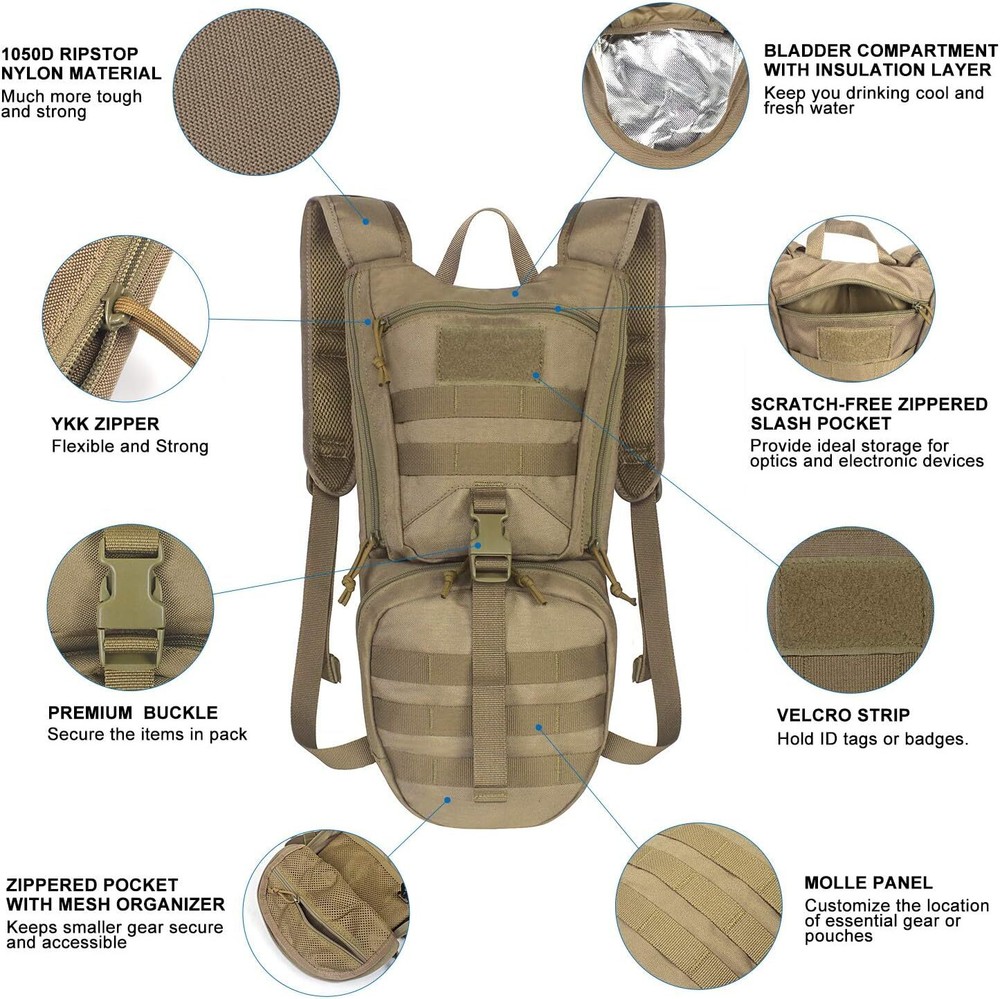 1050D Tactical hydration pack with 3L bladder