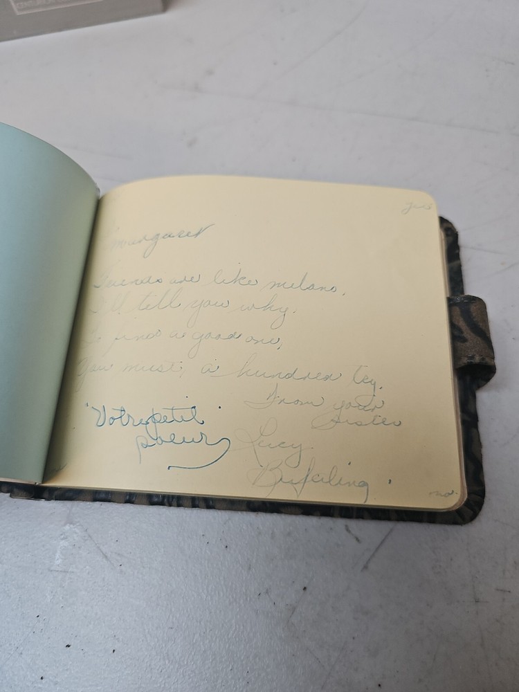 Gross 1936 School Autographs Memory Genuine Leather Book