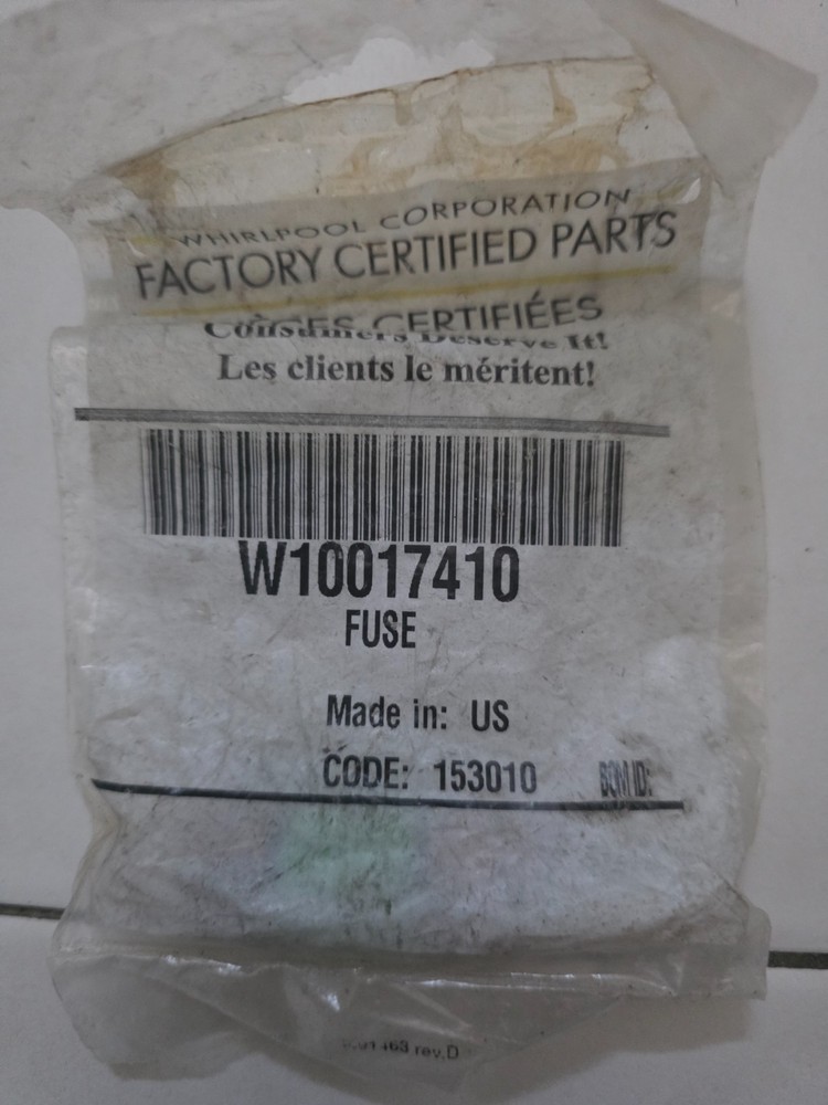 Whirlpool fuse W10017410