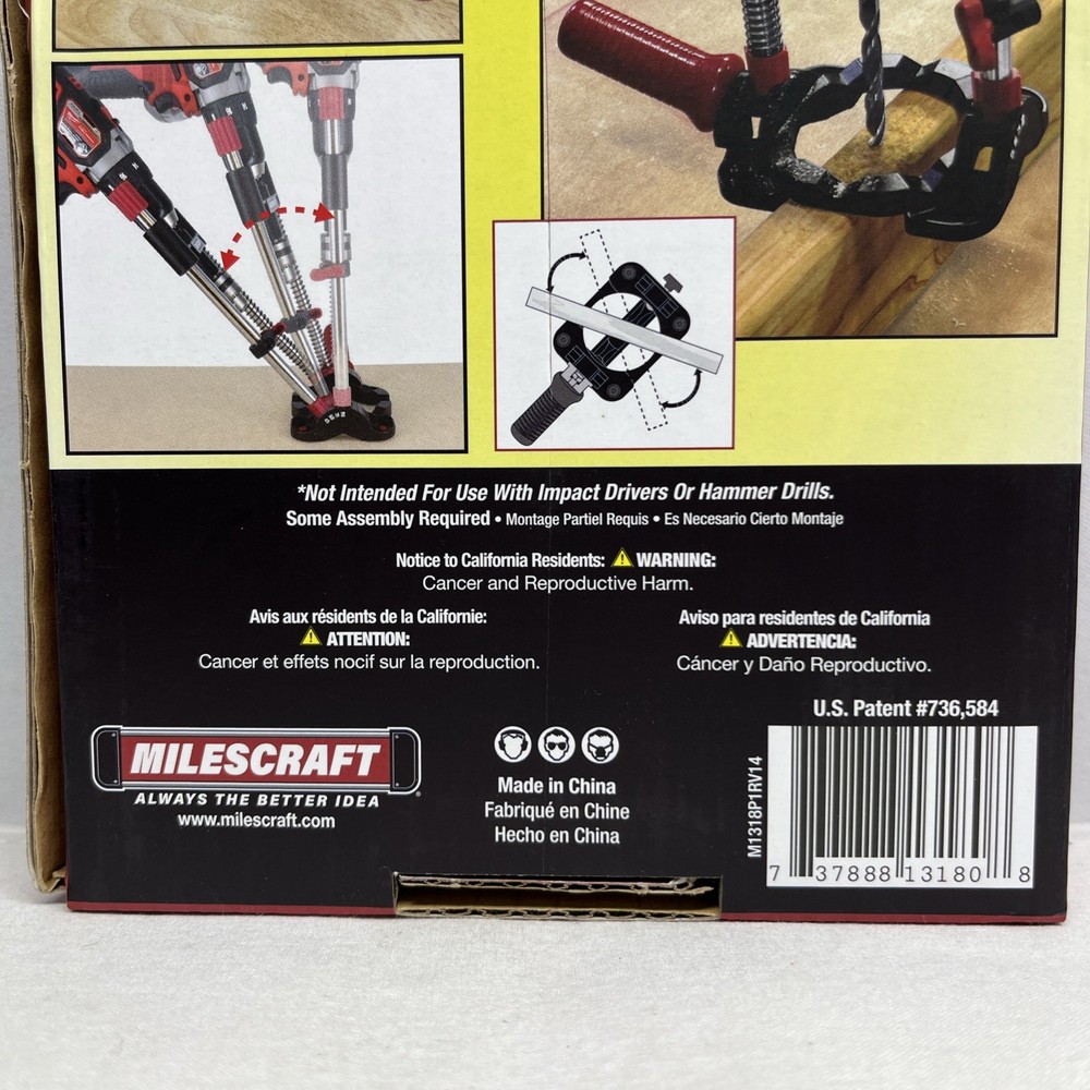 Milescraft 1318 DrillMate Portable Drill Guide - Drill Guide Attachment - New