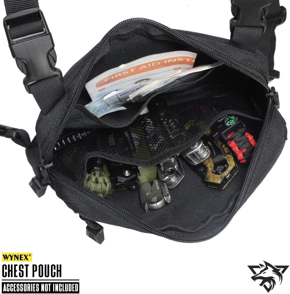 Durable 600D Nylon Tactical Chest Rig with Adjustable Straps and Ventilated Back