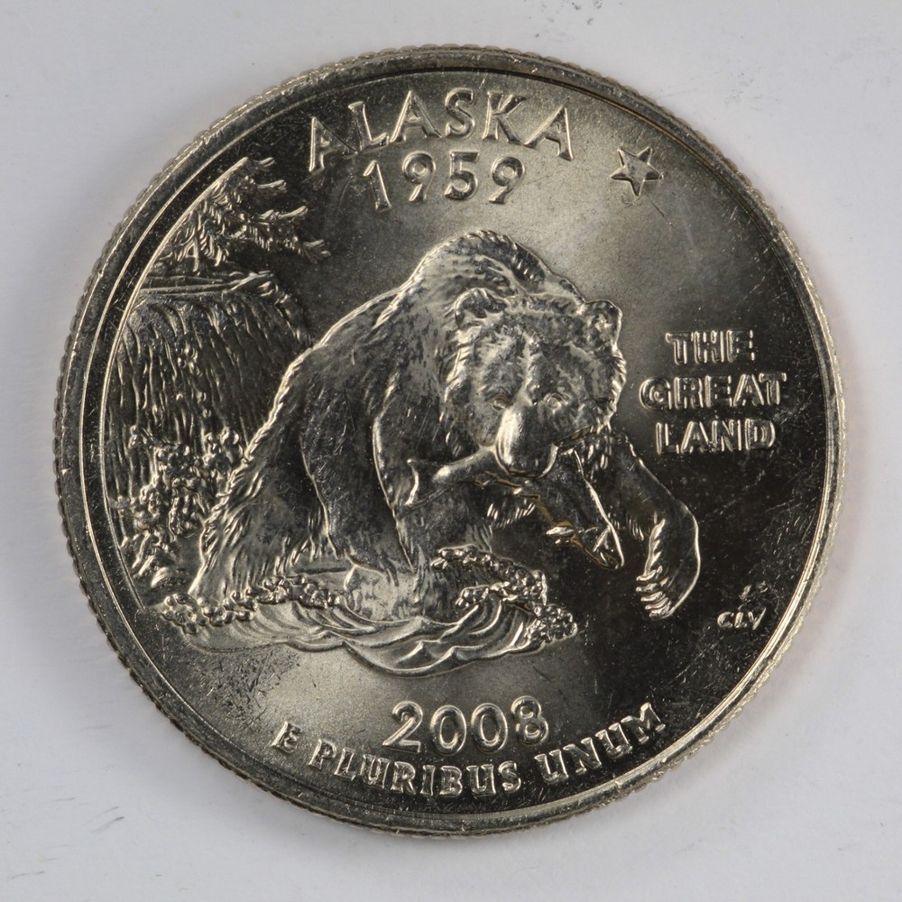 ALASKA 2008D State Quarter Uncirculated Clad 25c