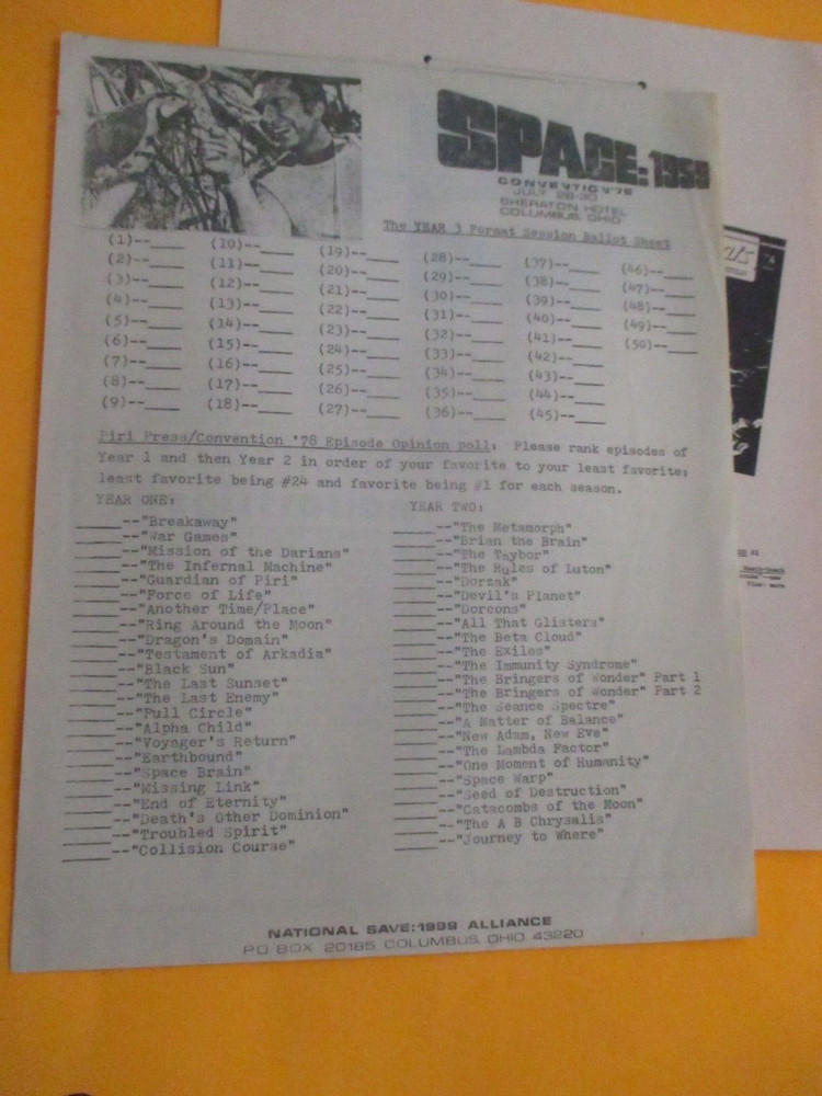 SPACE 1999 1978 ORIGINAL 1ST CONVENTION PROGRAM ETC/SIGNED VERY RARE NM