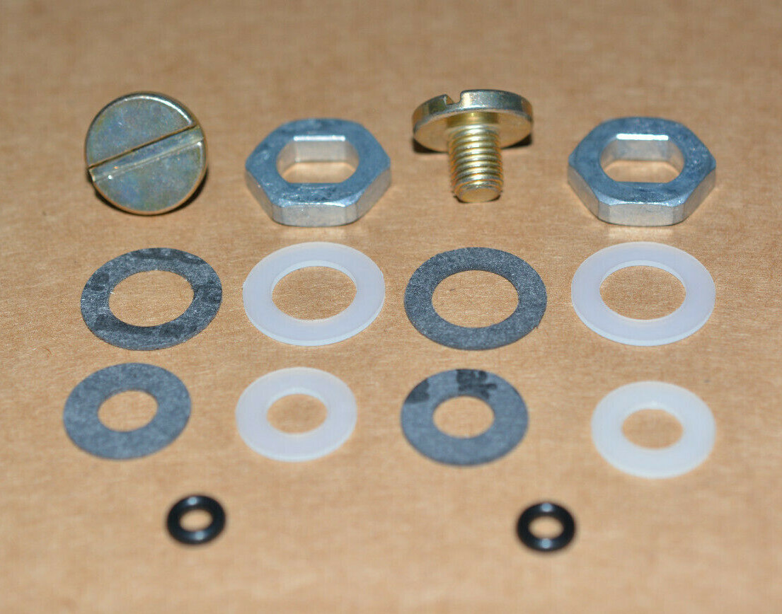 ( Pair) Needle & Seat Hardware Kit Nut Screw Nylon Stock Gaskets Holley Carb